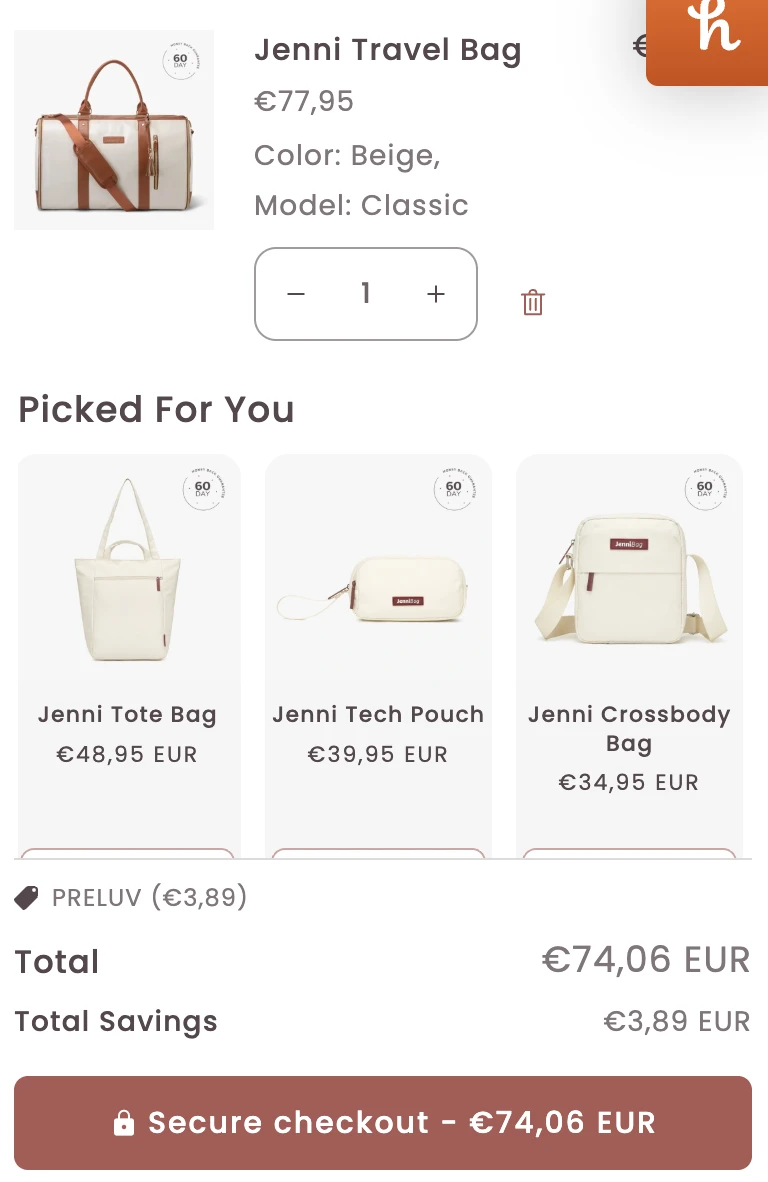 Use Discount Code PRELUV for 5% OFF Sitewide at jennibag.com